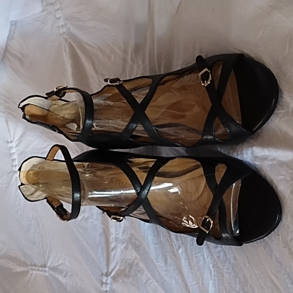 NEW Ellen Tracy Strappy 3" Heel Leather Shoes - Aurly Black SZ 9M - Picture 3 of 8